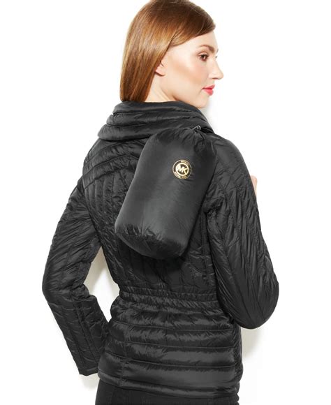 michael kors down jacket in a bag|Michael Kors packable down fill.